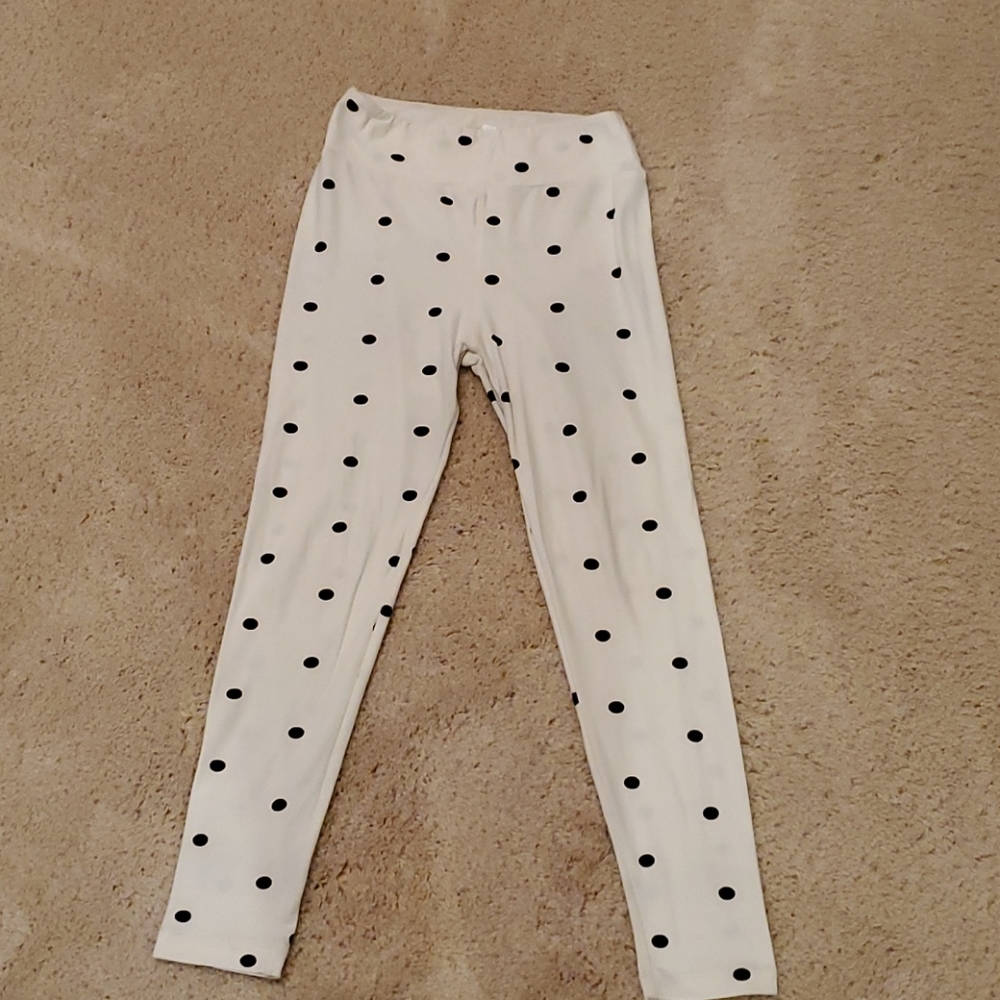 Lularoe leggings OS white black dots